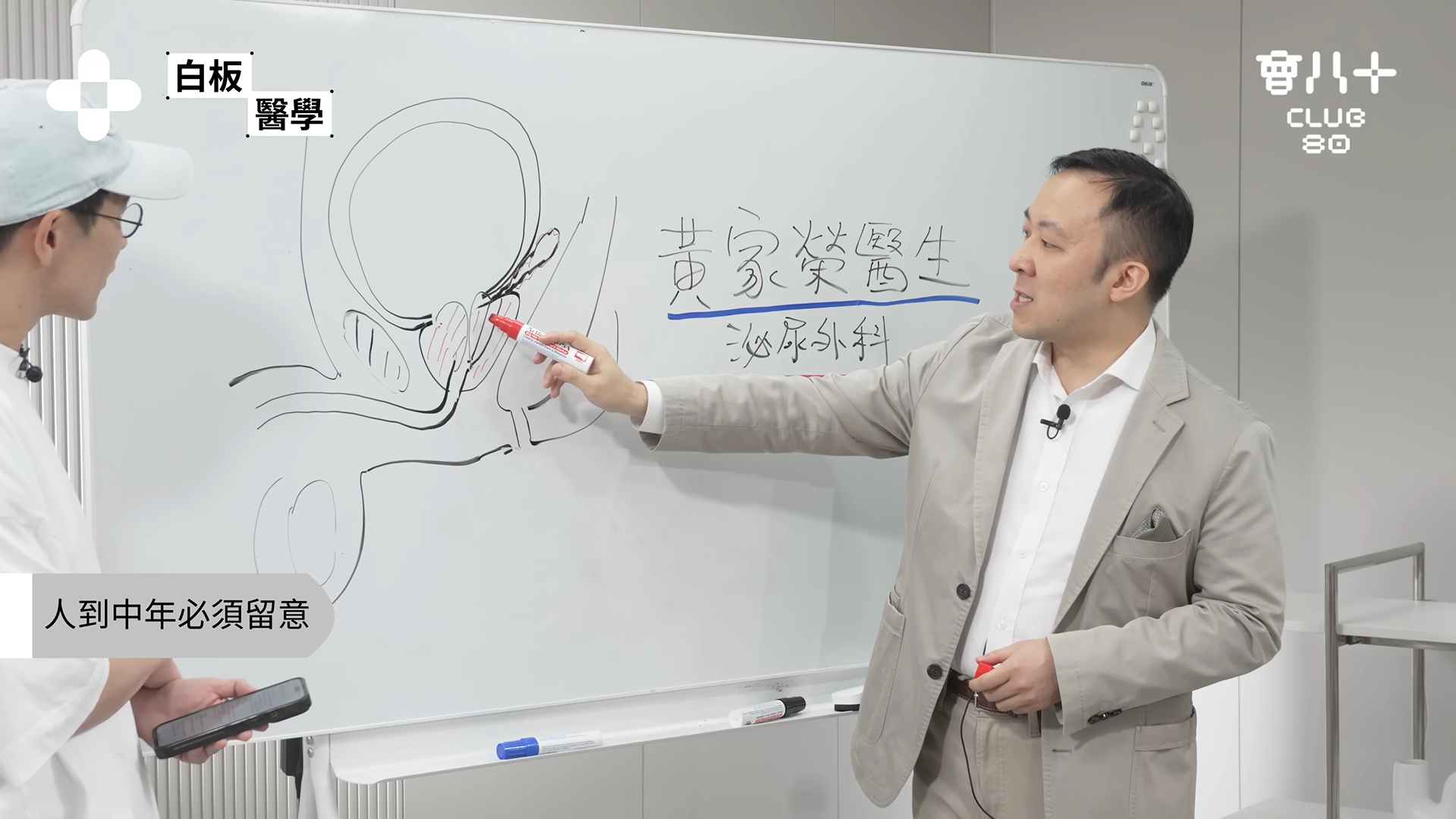 黃家榮醫生講解前列腺增生壓迫尿道的位置